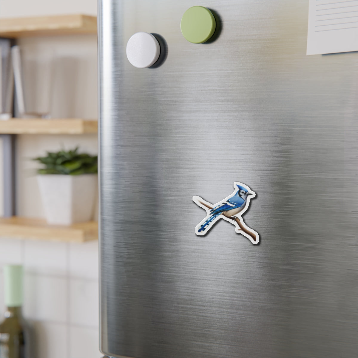 Blue Jay Magnet | Die Cut Bird Fridge Magnet | Bird Kitchen Decor | Bird Lover Magnet