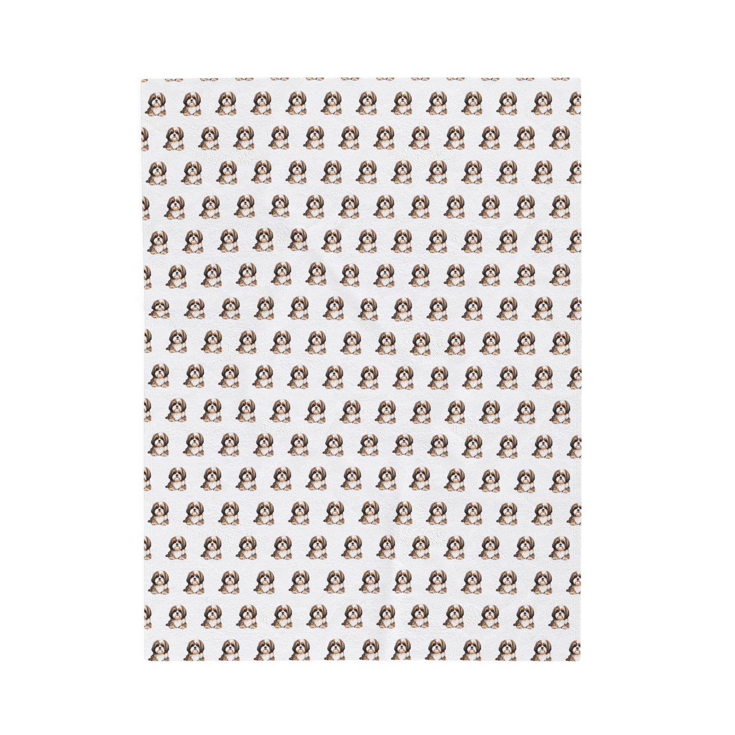 Shih Tzu Velveteen Plush Blanket - White Background