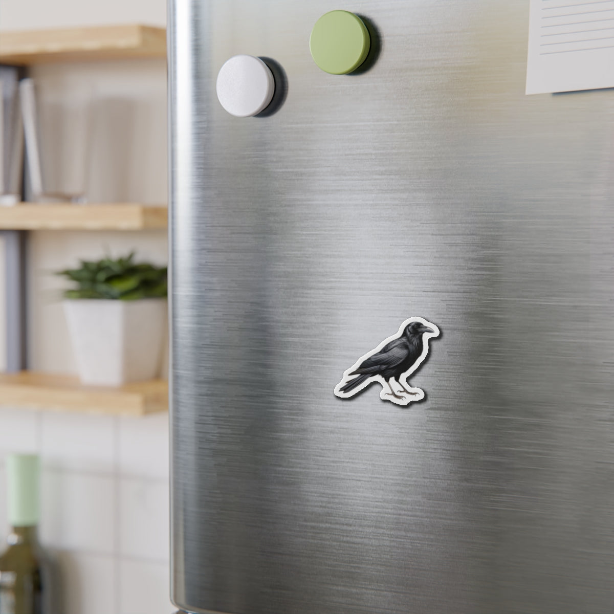 Crow Magnet | Die Cut Bird Fridge Magnet | Kitchen Decor