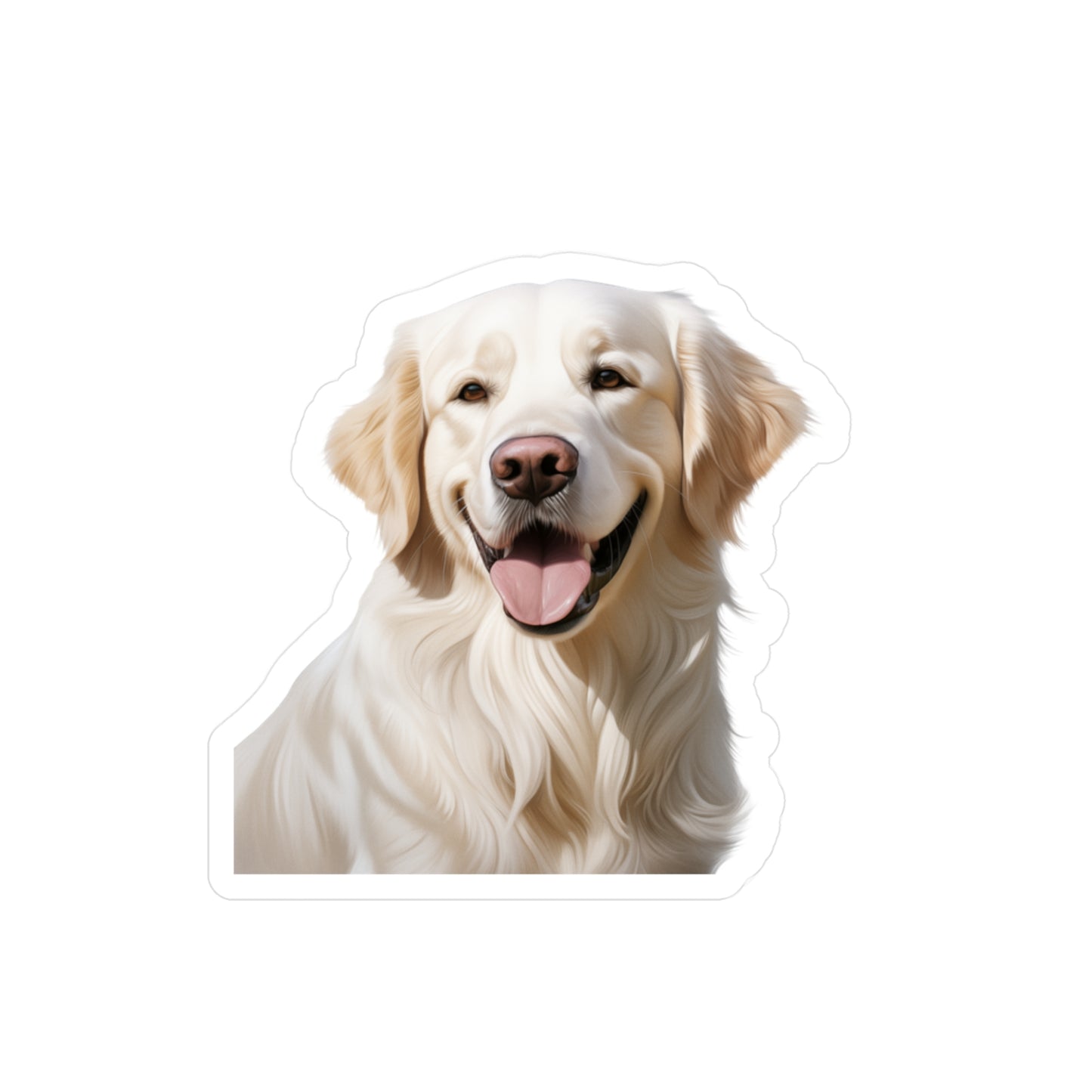 White Golden Retriever Sticker - Dog Vinyl Decals