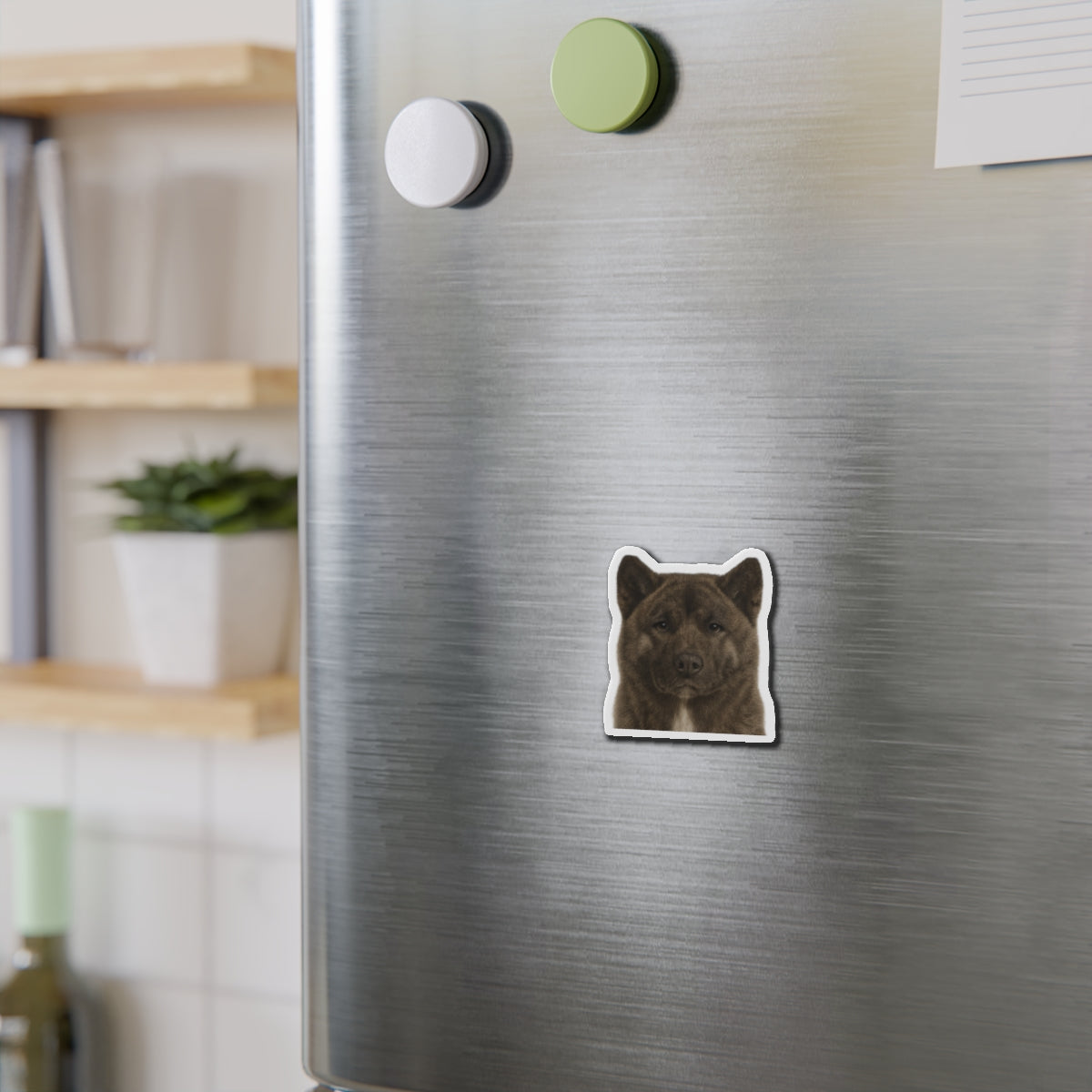 Brindle Akita Die-Cut Magnet, Fridge Magnet, Cute Dog Magnet, Animal Lover Gift, Pet Owner Decor, Kitchen Decor