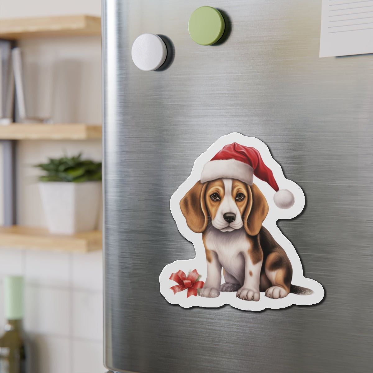 Christmas Beagle Magnet - Die Cut