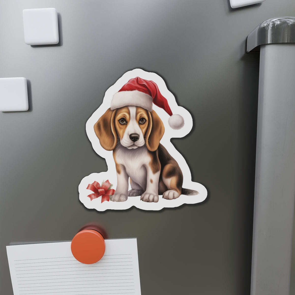 Christmas Beagle Magnet - Die Cut