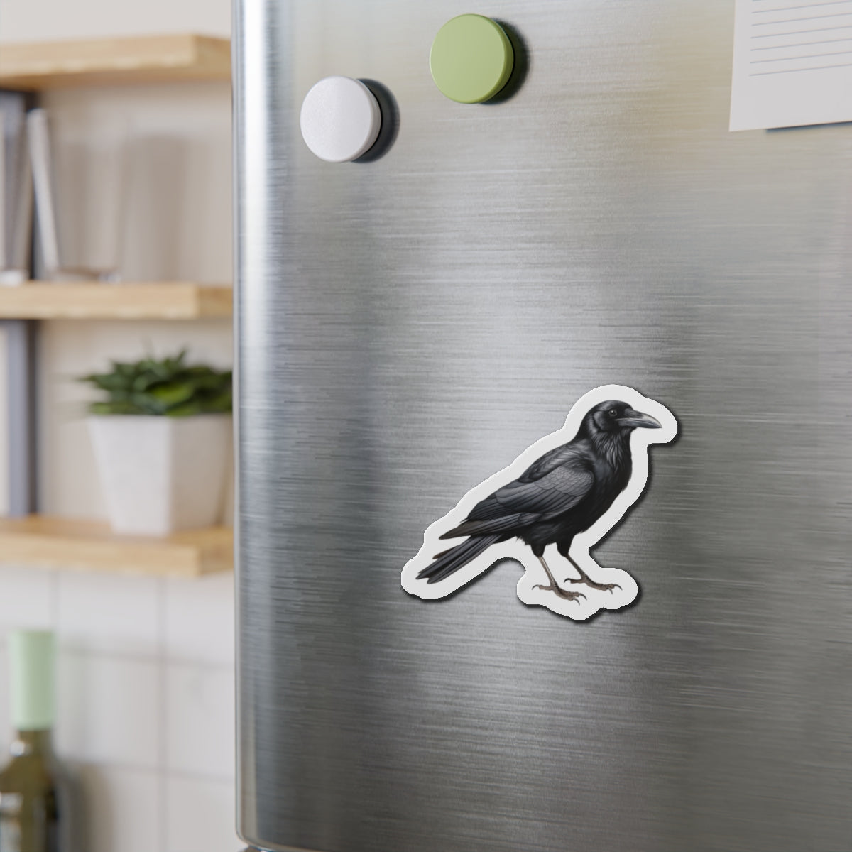 Crow Magnet | Die Cut Bird Fridge Magnet | Kitchen Decor