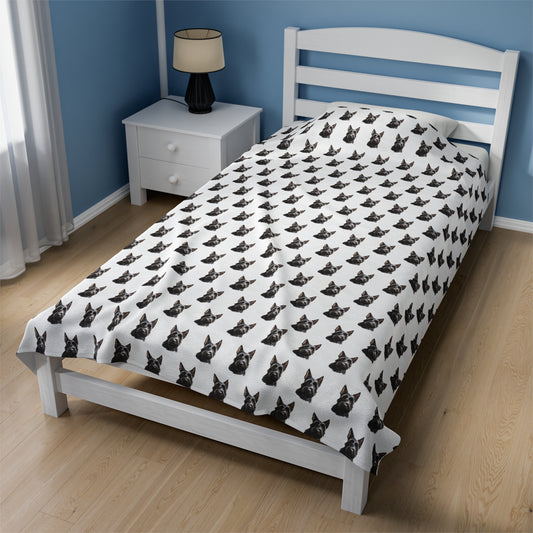 Scottish Terrier Blanket | Velveteen Plush Pet Blanket | Dog Bedding | Dog Mom Gift