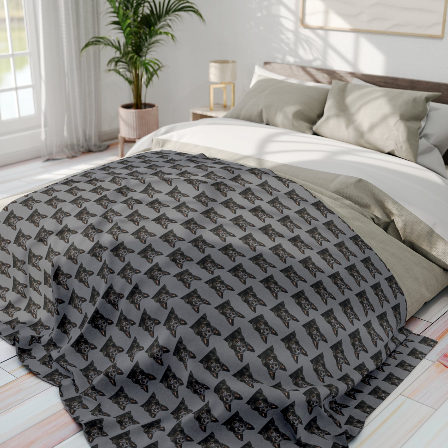 Black German Shepherd Arctic Fleece Blanket