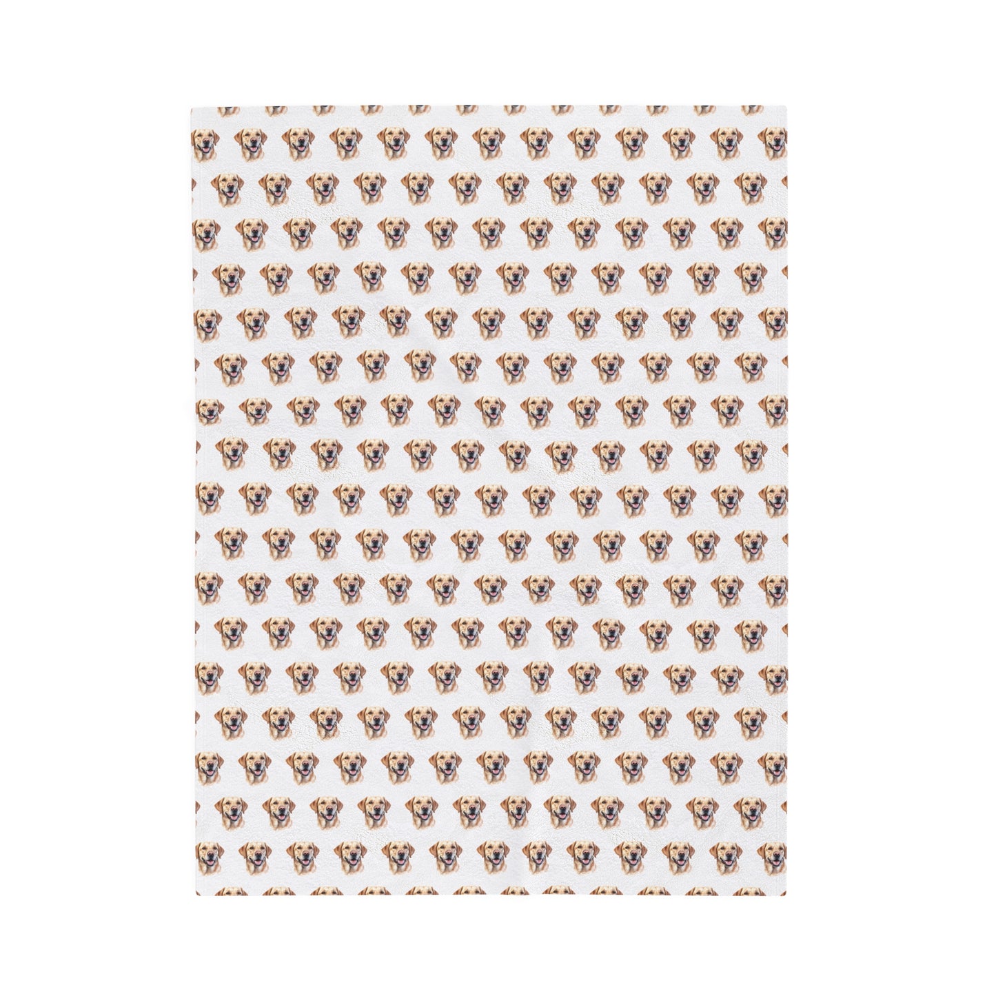 Labrador Retriever Velveteen Plush Blanket (White)