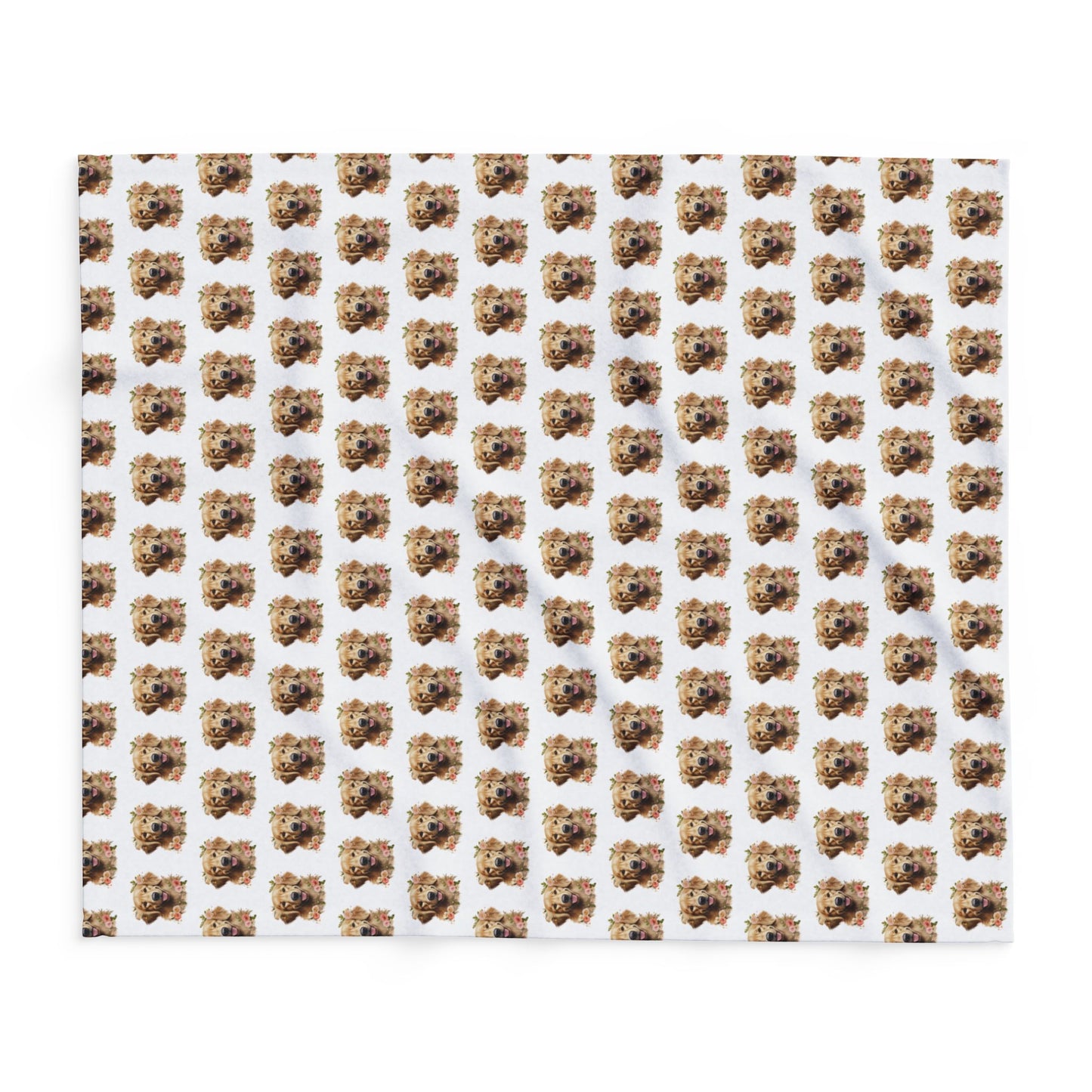 Golden Retriever Blanket - Arctic Fleece Floral Dog Throw - Gift for Dog Mom - Pet Decor
