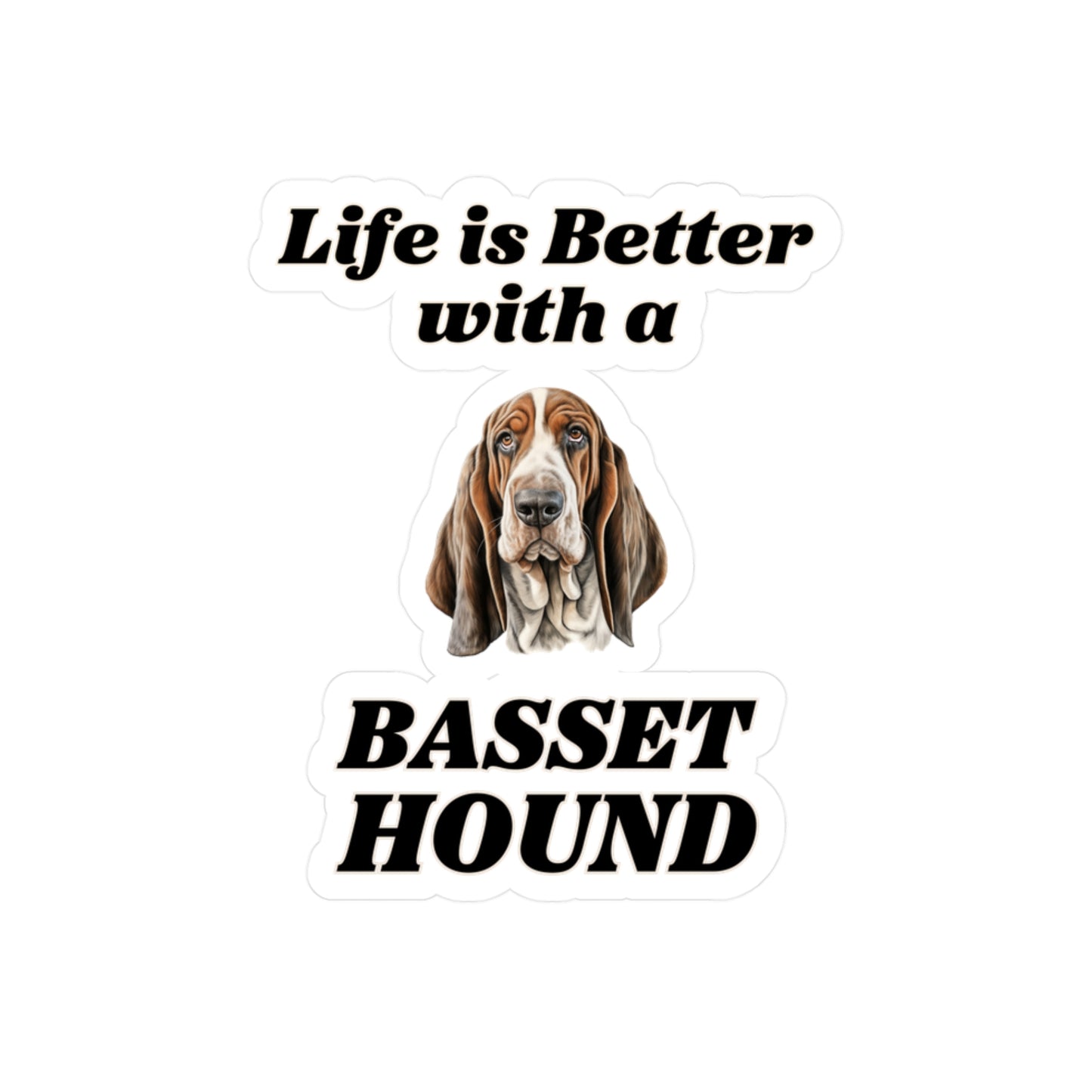 Basset Hound Sticker - Kiss-Cut Vinyl Dog Decals
