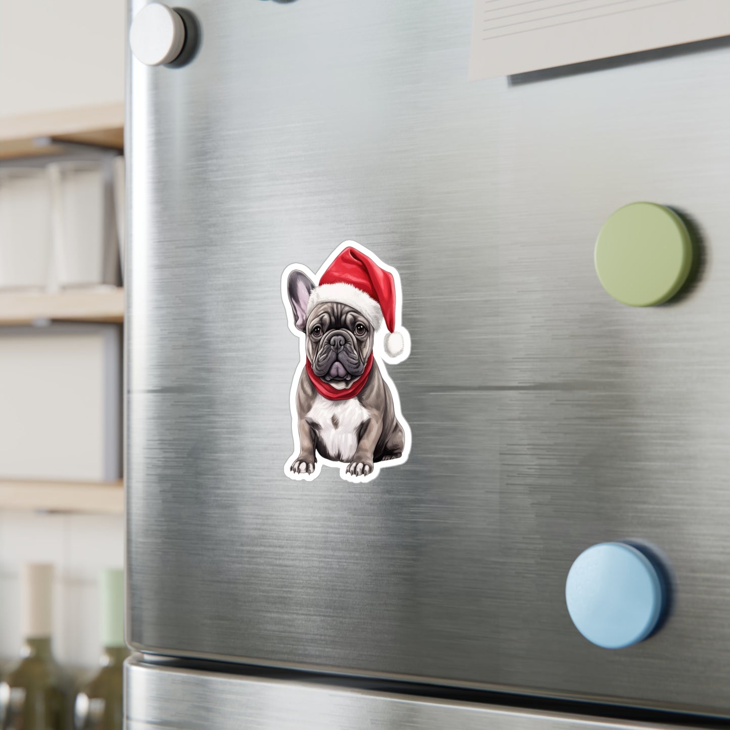 French Bulldog Christmas Sticker - Vinyl Dog Decals