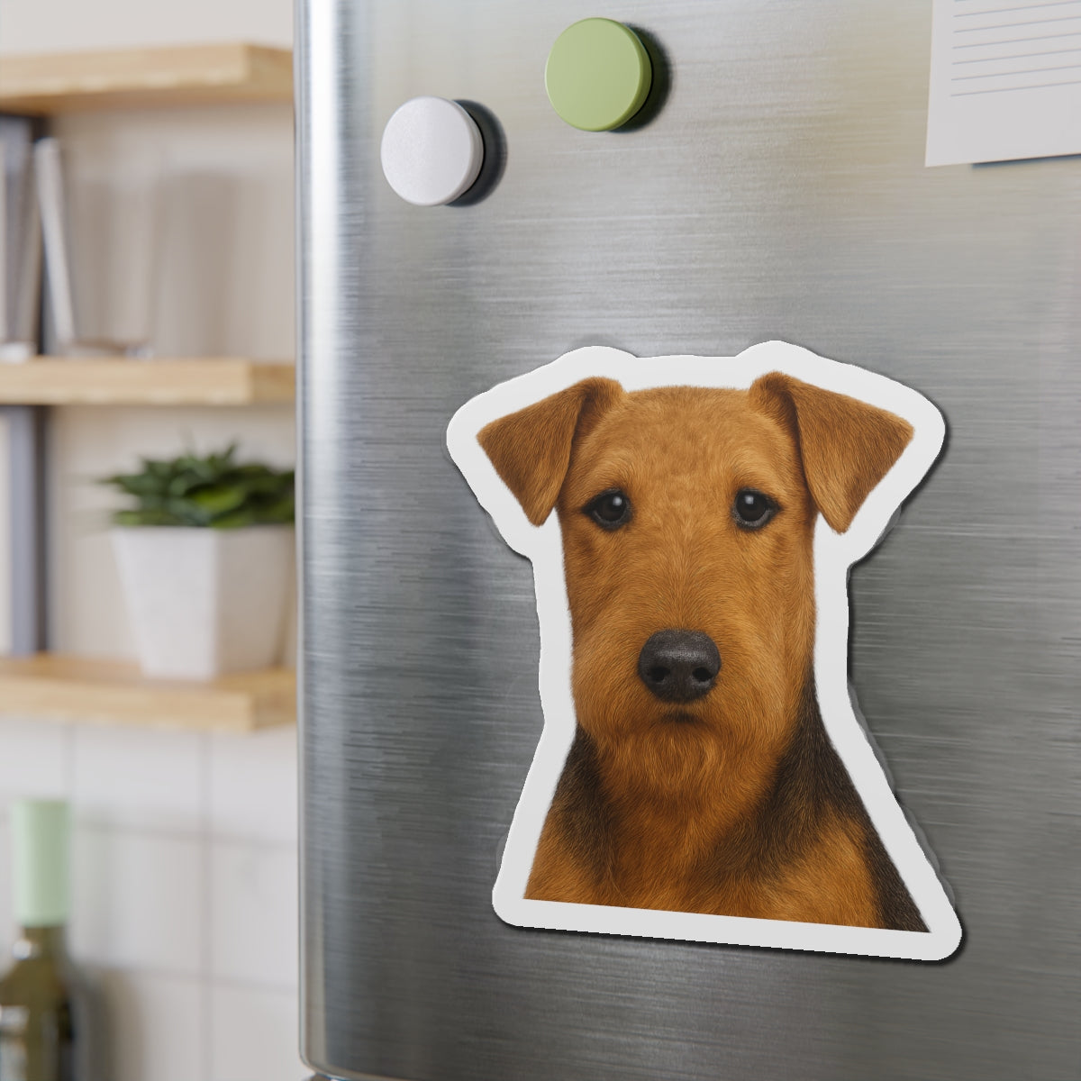 Airedale Terrier Die-Cut Magnet, Fridge Magnet, Cute Dog Magnet, Animal Lover Gift, Pet Owner Decor, Kitchen Decor