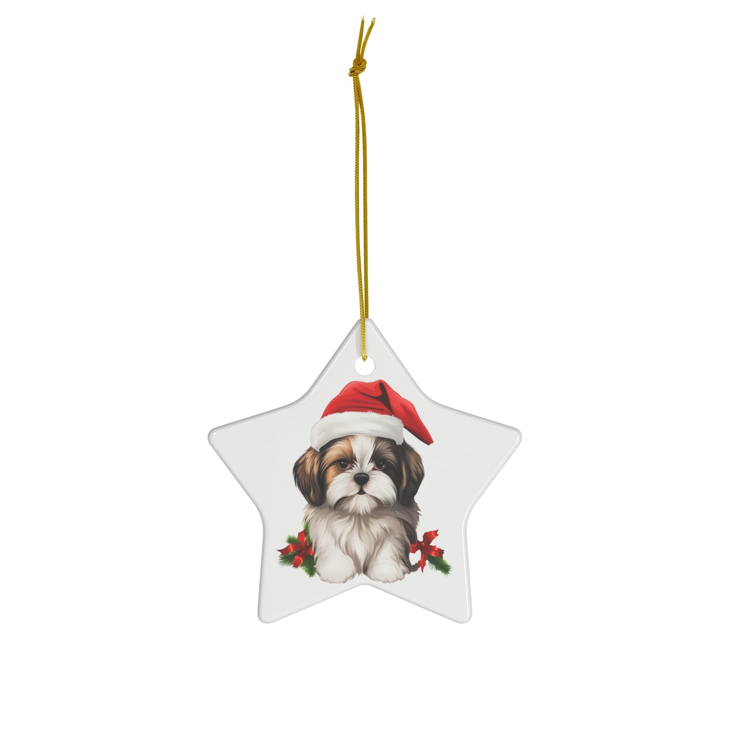 Shih Tzu Christmas Ornament - Ceramic