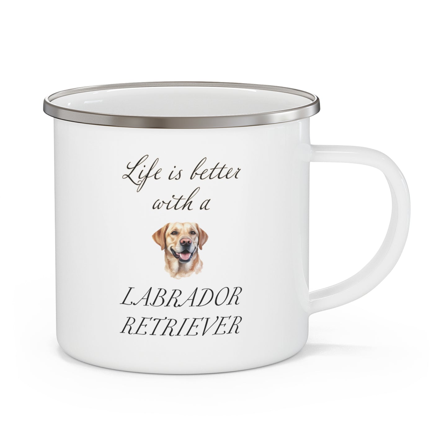 Life is Better with a Labrador Retriever Enamel Camping Mug