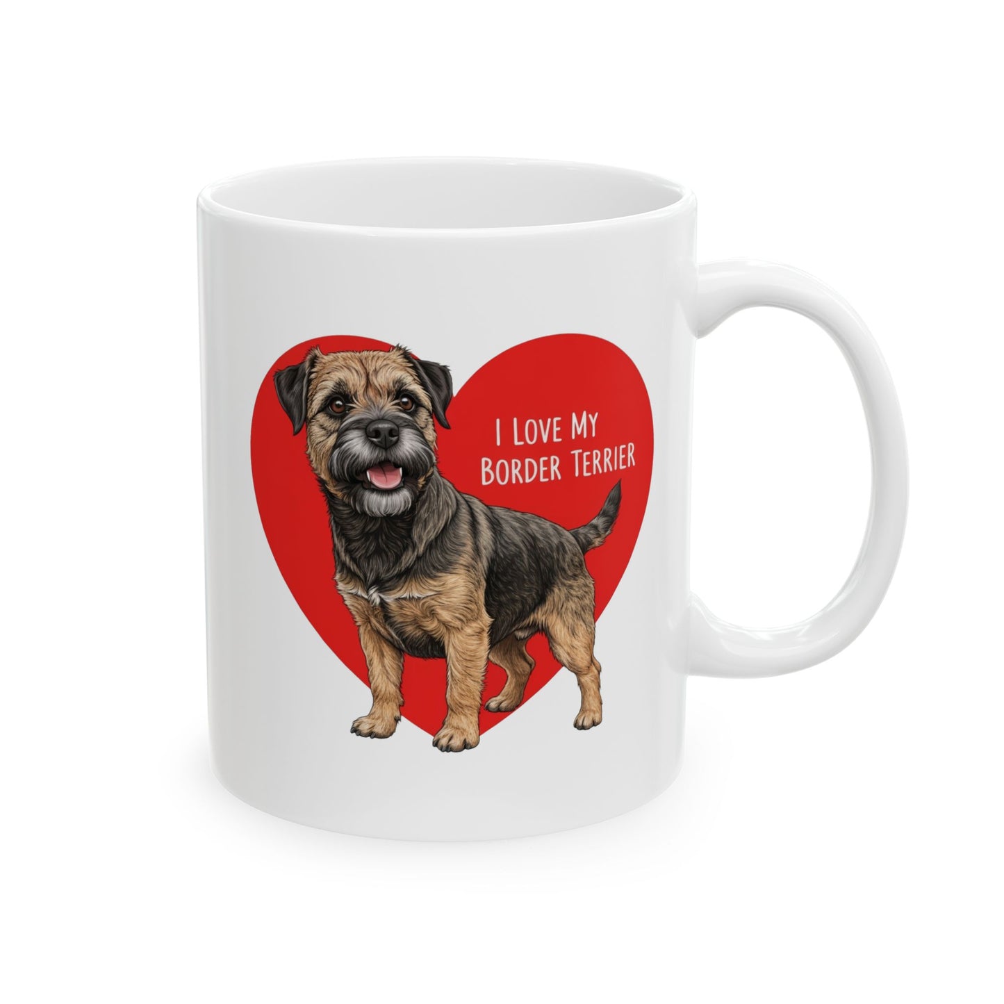 Border Terrier Ceramic Mug, Dog Lover Coffee Cup Gift, Pet Tea Mug, I Love My Border Terrier, Terrier Mom Dad