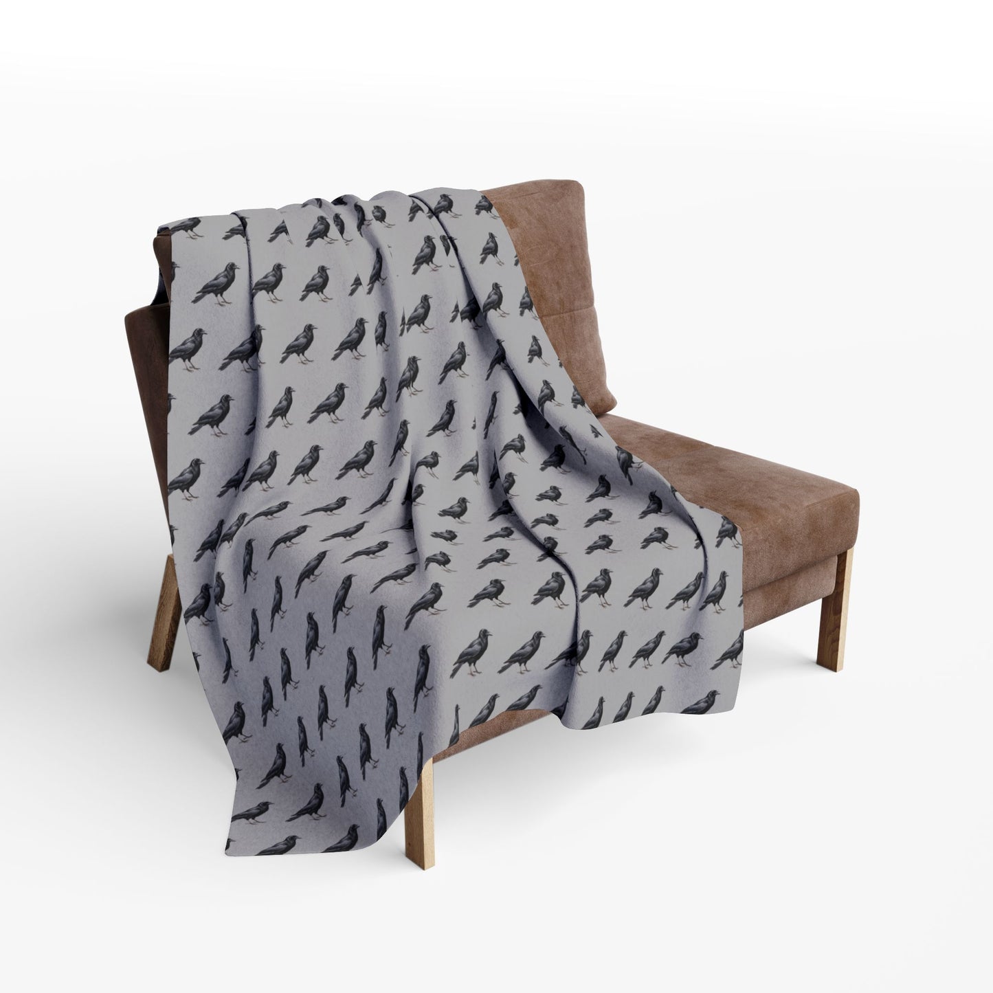 Crow Blanket | Arctic Fleece Bird Blanket | Bird Bedding | Bird Lover Gift | Throw