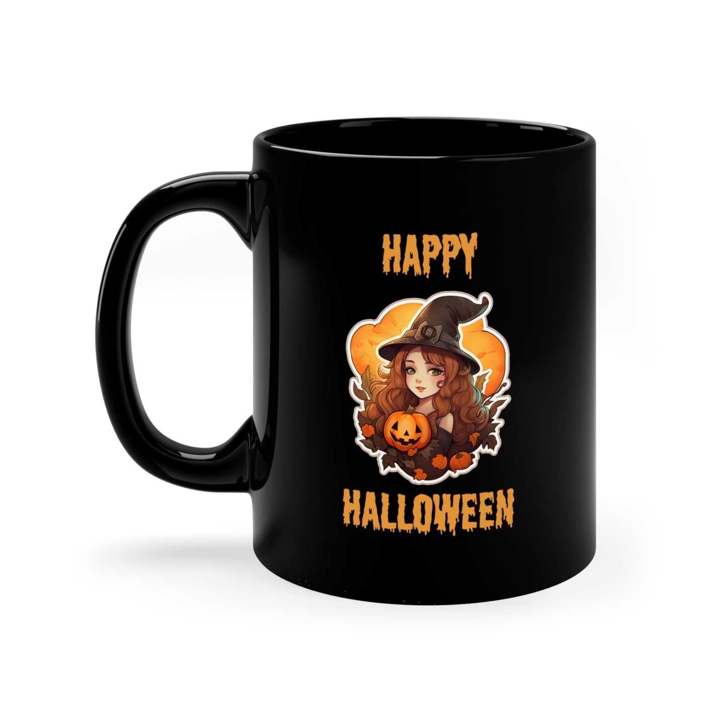 Happy Halloween Black Ceramic Mug 11 oz