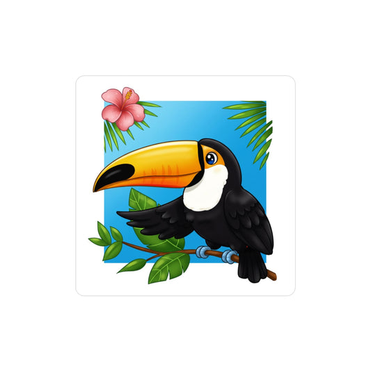 Toucan Sticker, Tropical Decal, Bird Vinyl Sticker, Nature Laptop Decal, Car Decal, Water Bottle Sticker