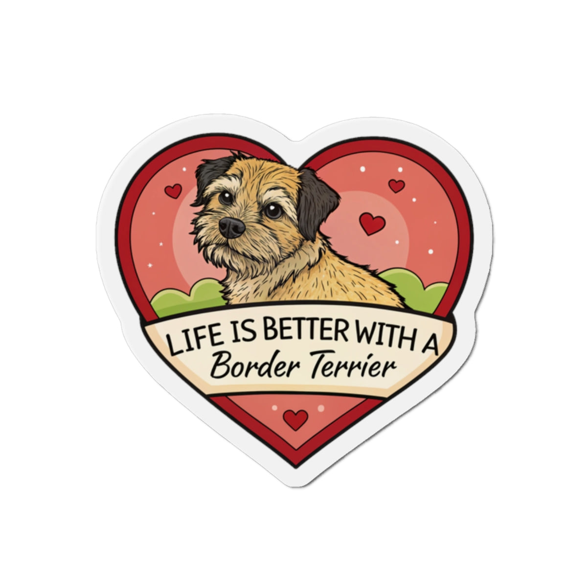 Border Terrier Die-Cut Magnet - Cute Dog Breed Refrigerator Magnet, Pet Lover Gift, Animal Decor, Fridge Decoration, Puppy Art Magnet