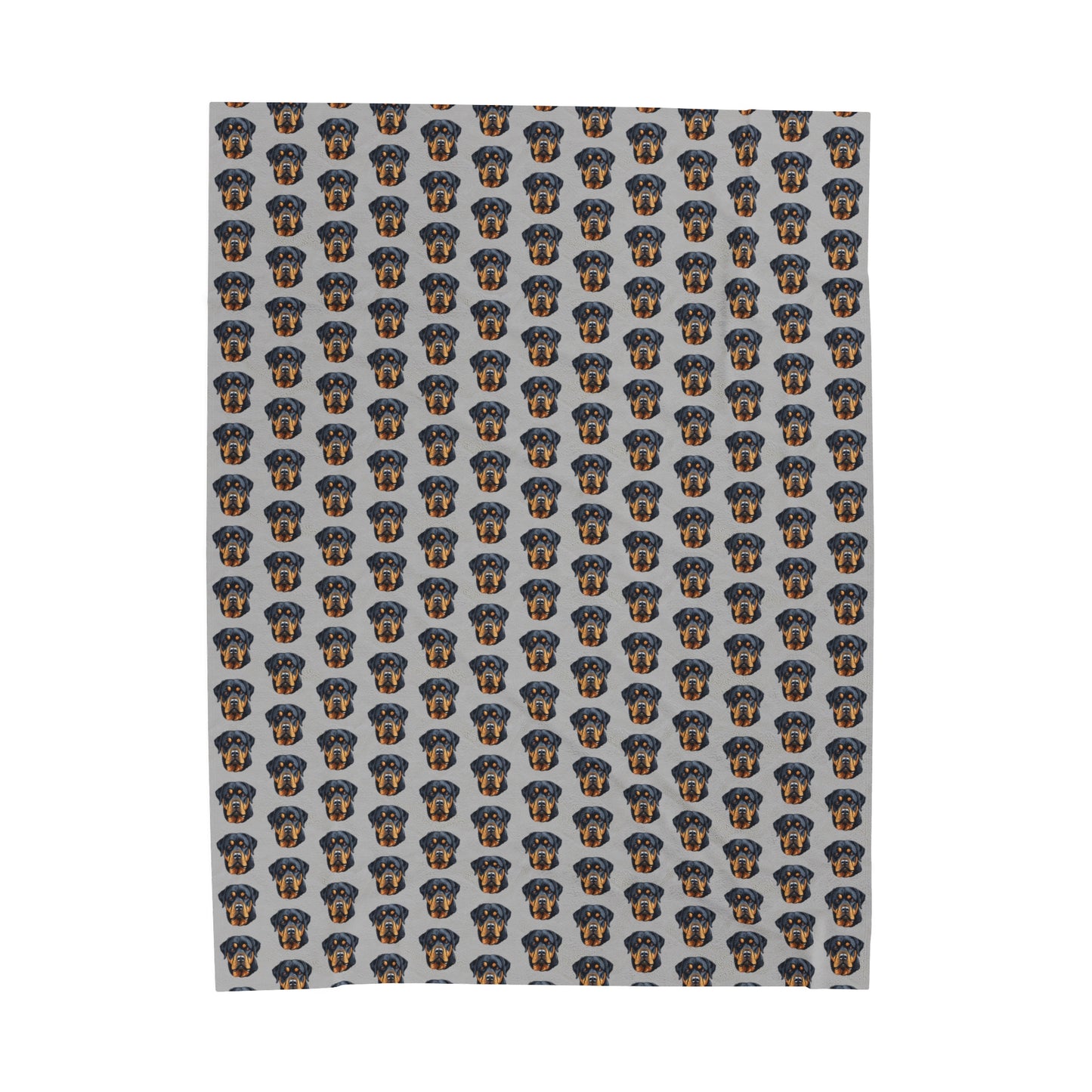 Rottweiler Velveteen Plush Blanket (Light Grey)