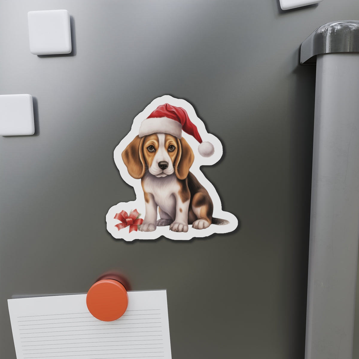 Christmas Beagle Magnet - Die Cut