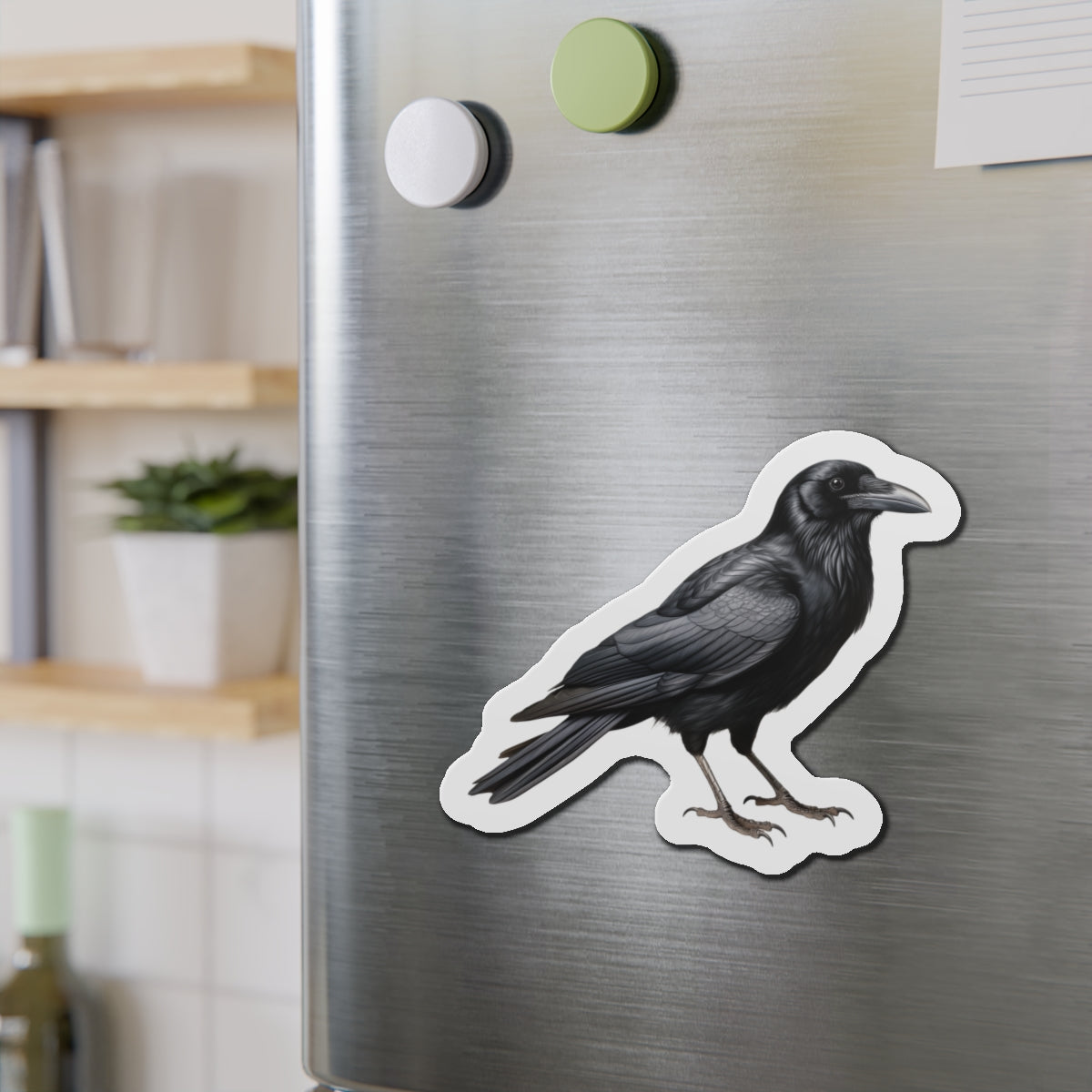 Crow Magnet | Die Cut Bird Fridge Magnet | Kitchen Decor