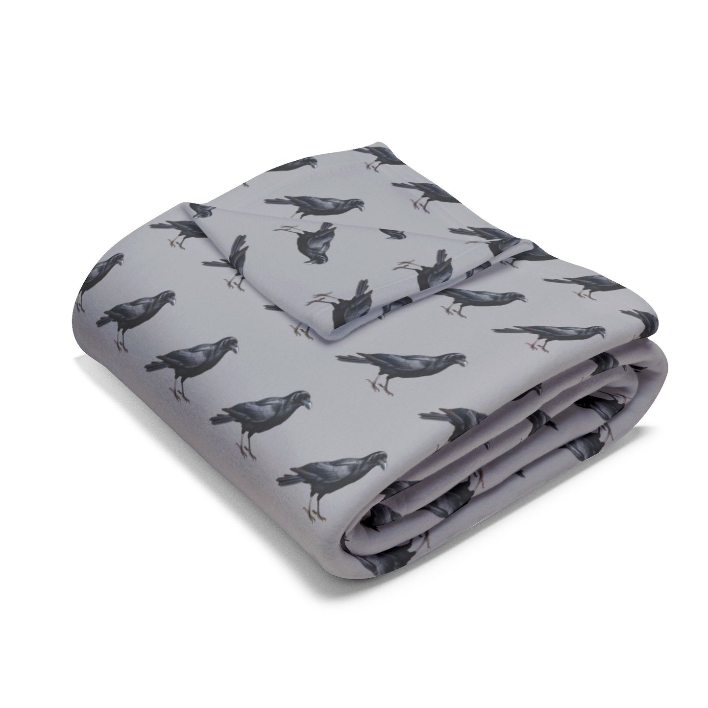 Crow Blanket | Arctic Fleece Bird Blanket | Bird Bedding | Bird Lover Gift | Throw