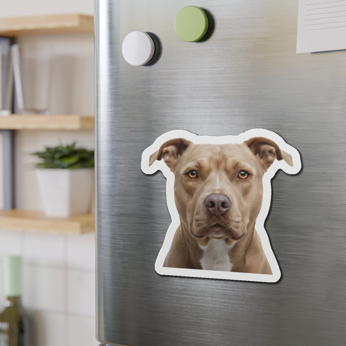Pit Bull Die-Cut Magnet, Pet Lover Fridge Magnet, Animal Car Magnet, Cute Dog Kitchen Decor, Bull Terrier Gift