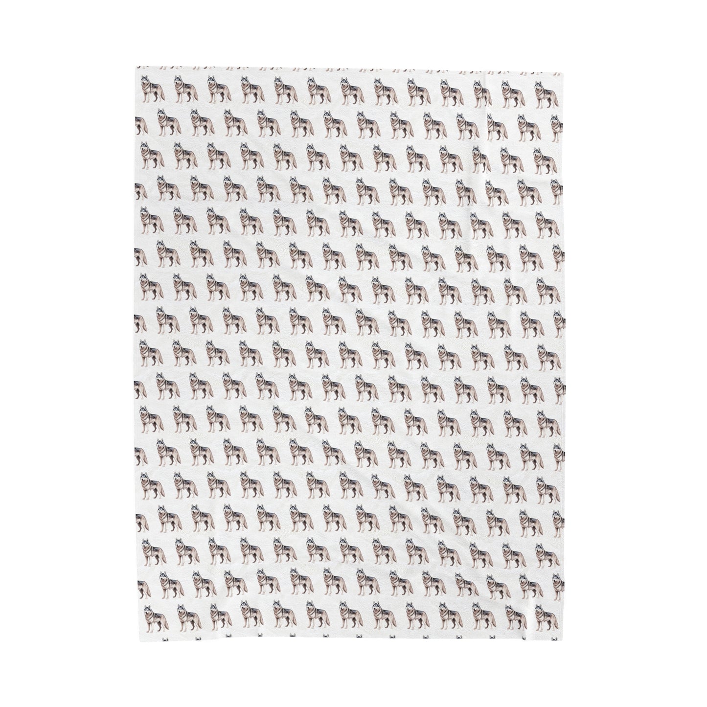 Husky Velveteen Plush Blanket (White)