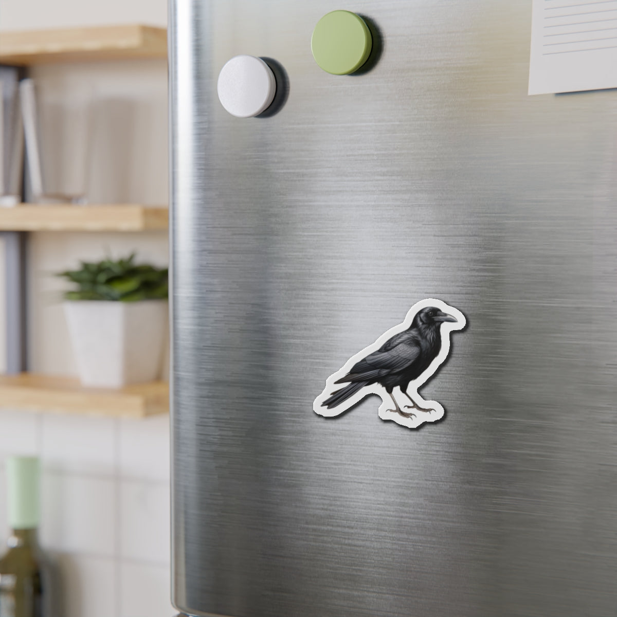 Crow Magnet | Die Cut Bird Fridge Magnet | Kitchen Decor