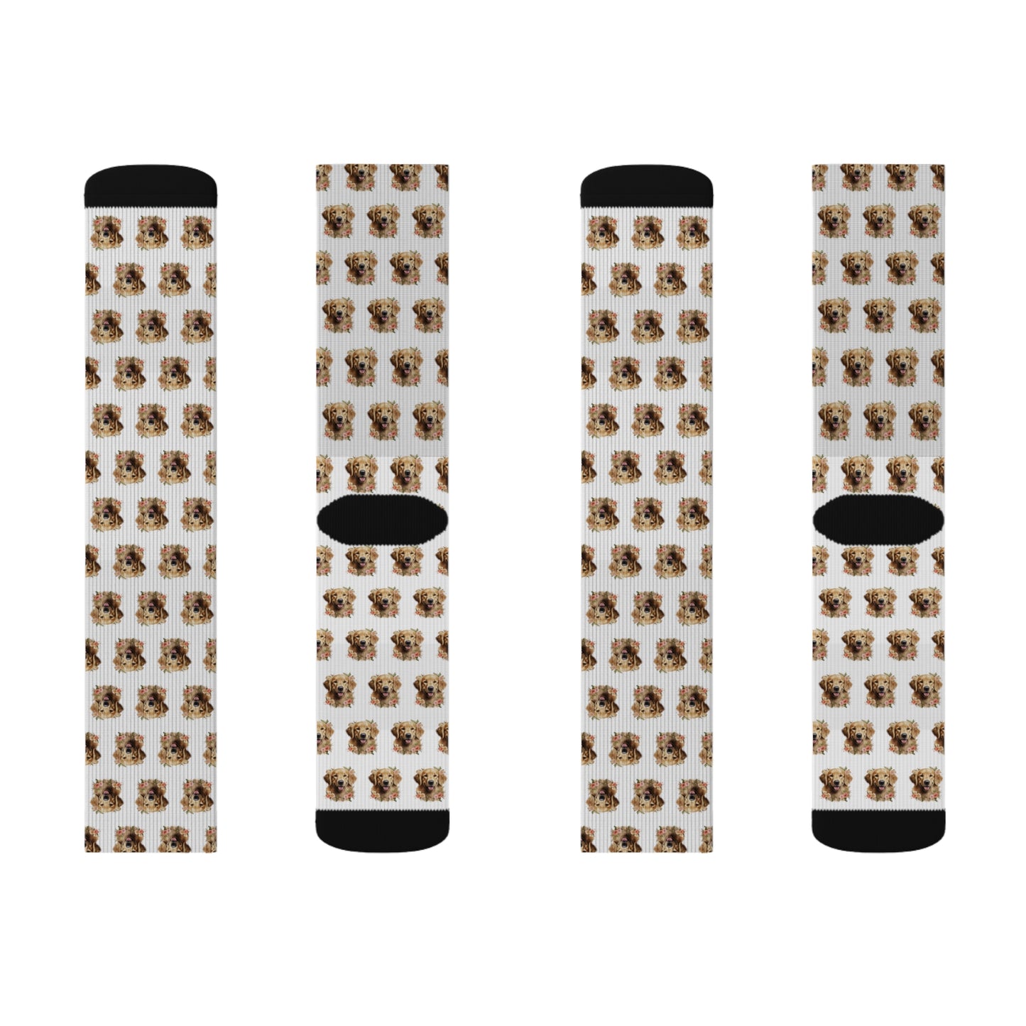 Floral Golden Retriever Socks