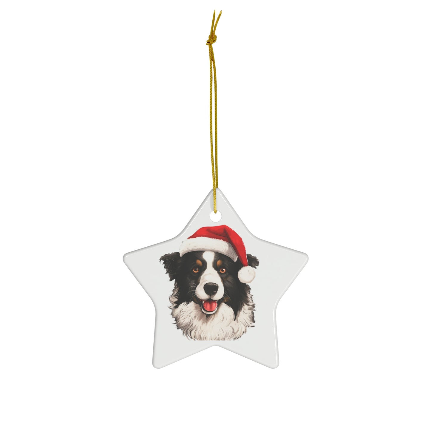 Border Collie Christmas Ornament - Ceramic
