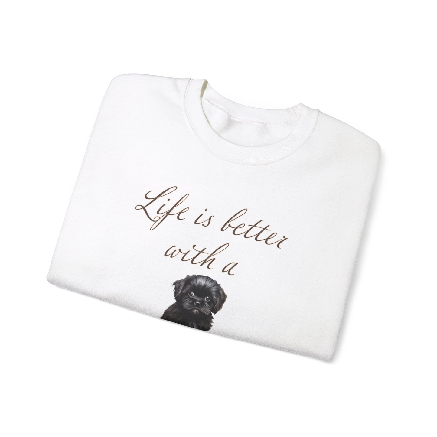 Life is Better with a Shih Tzu Unisex Heavy Blend™ Crewneck Sweatshirt