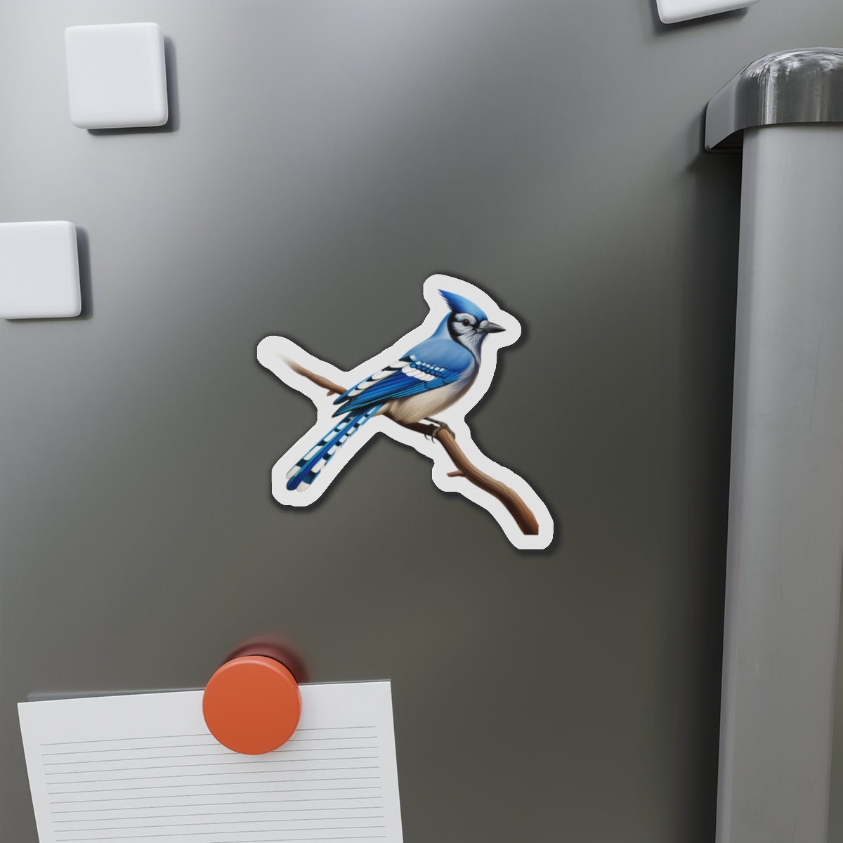 Blue Jay Magnet | Die Cut Bird Fridge Magnet | Bird Kitchen Decor | Bird Lover Magnet