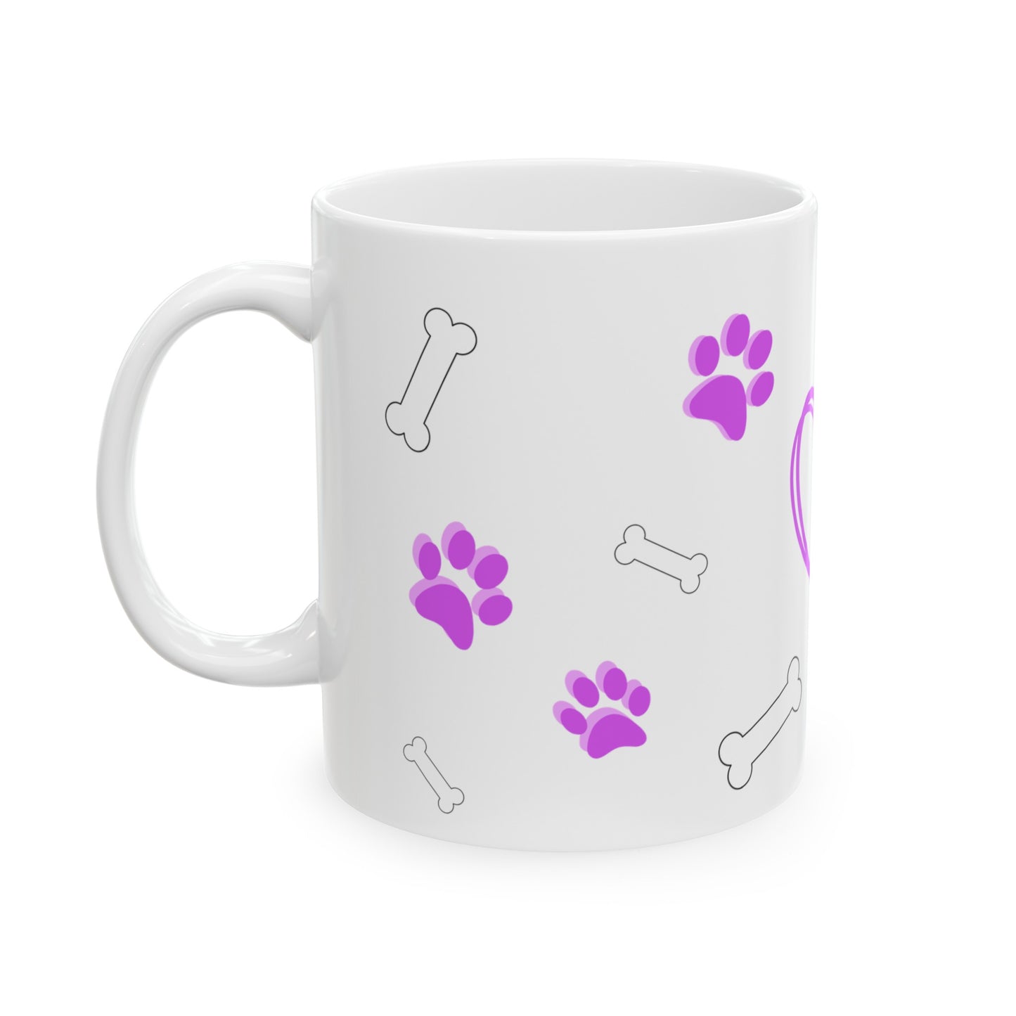 Dog Paw Heart Mug - 11 oz