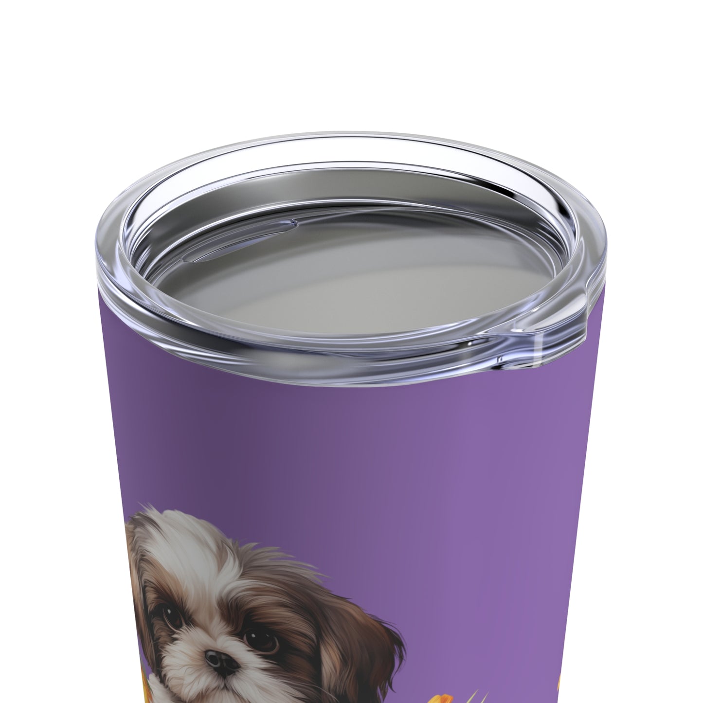 Shih Tzu Easter Stainless Steel Tumbler 20oz (Purple)