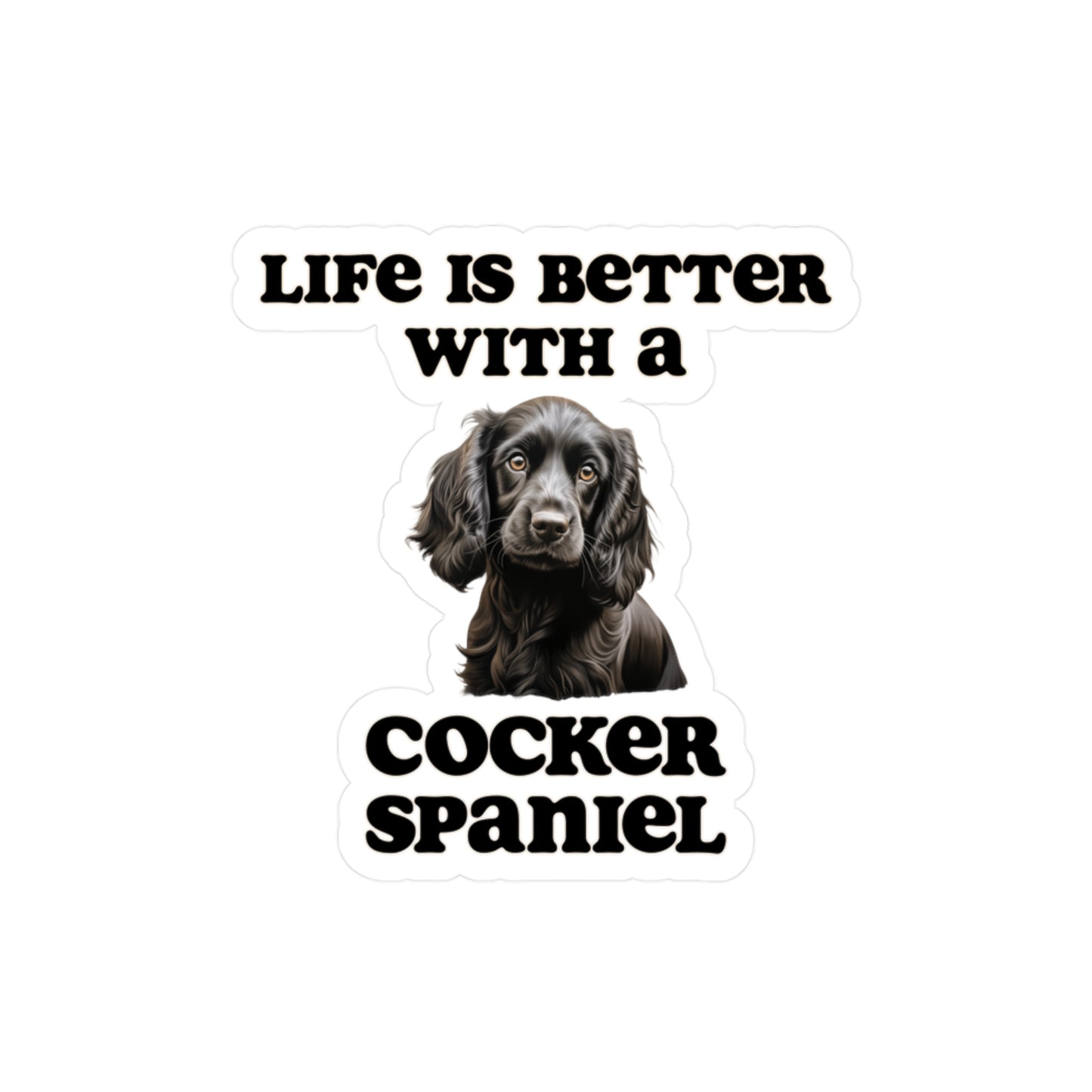Black Cocker Spaniel Sticker - Kiss-Cut Vinyl Dog Decals