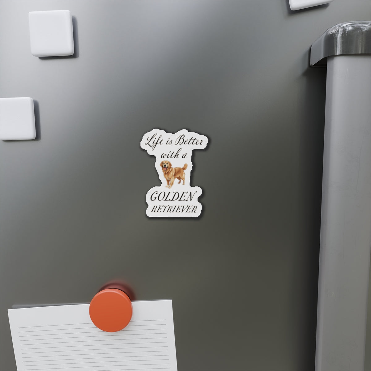 Life is Better with a Golden Retriever Magnet - Die Cut Dog Magnet
