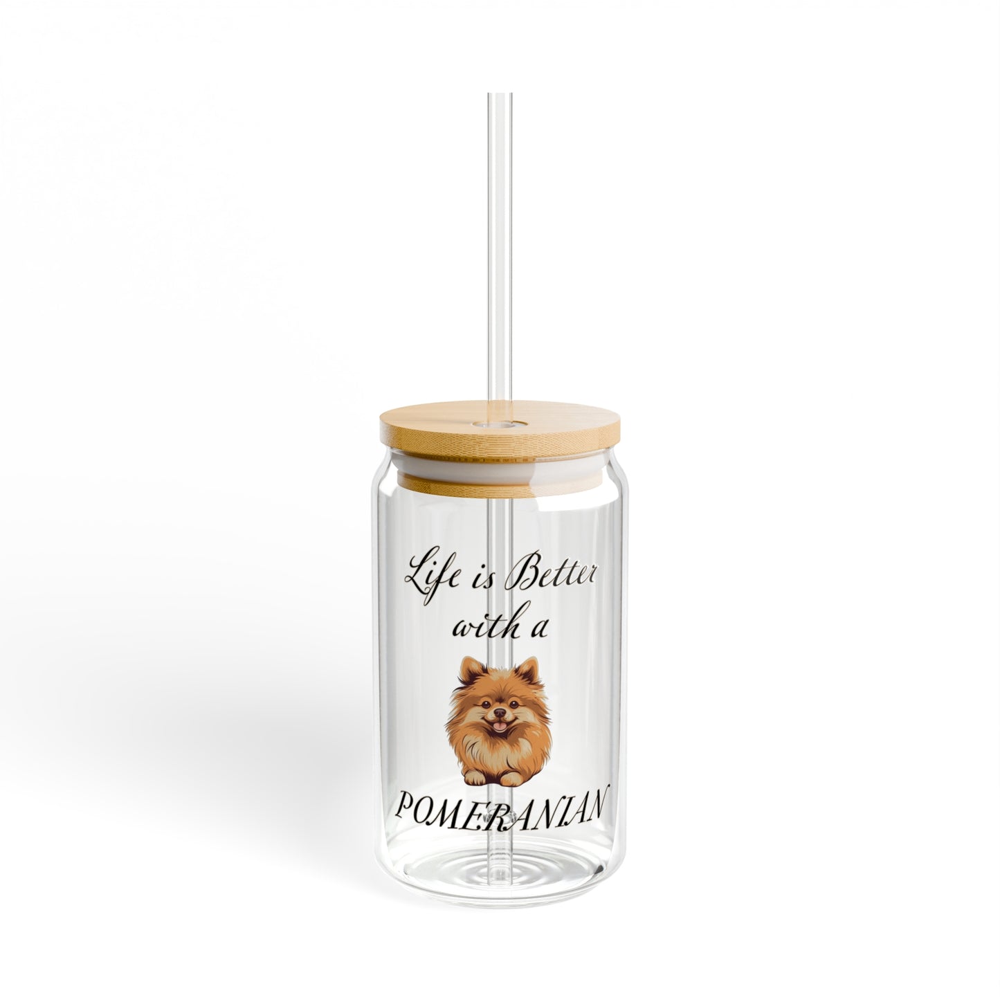 Pomeranian Sipper Glass, 16oz