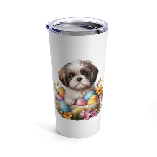 Shih Tzu Easter Stainless Steel Tumbler 20oz (White)