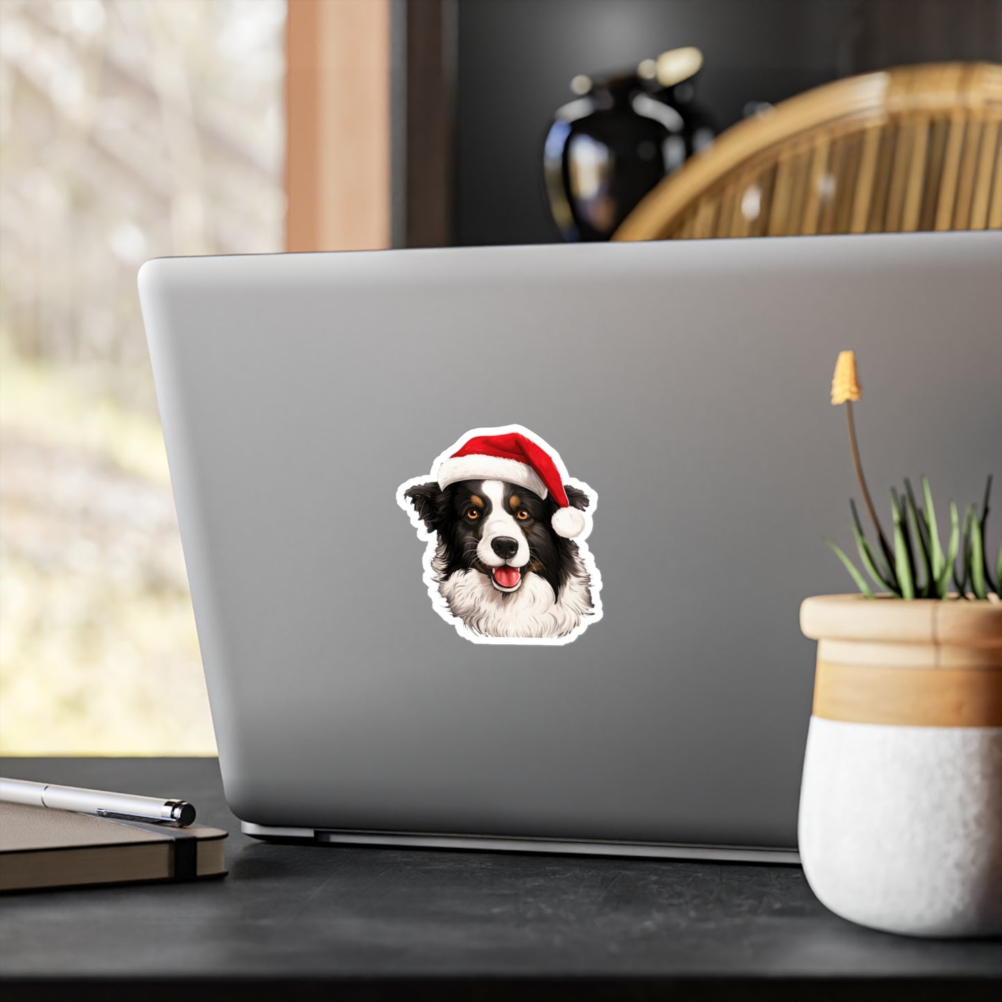 Border Collie Christmas Sticker - Kiss-Cut Vinyl Dog Decals