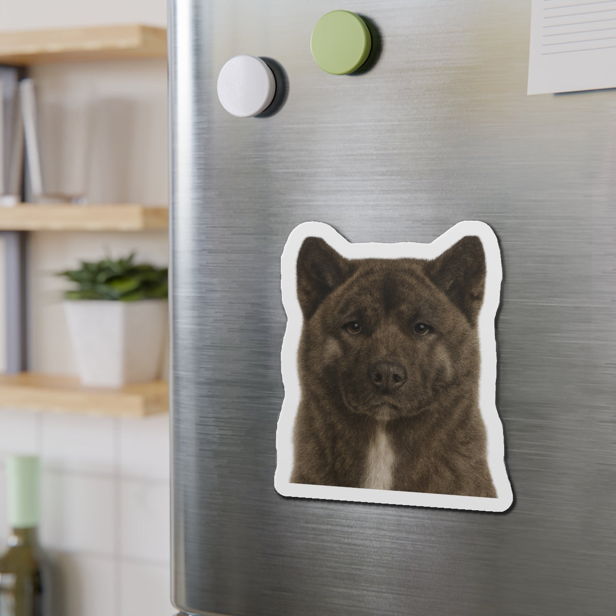 Brindle Akita Die-Cut Magnet, Fridge Magnet, Cute Dog Magnet, Animal Lover Gift, Pet Owner Decor, Kitchen Decor