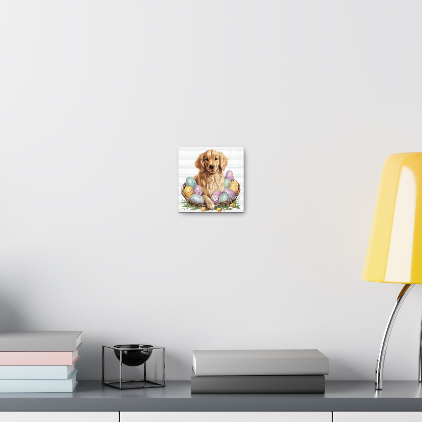 Golden Retriever Easter Wall Art - Spring Print - Canvas Gallery Wraps