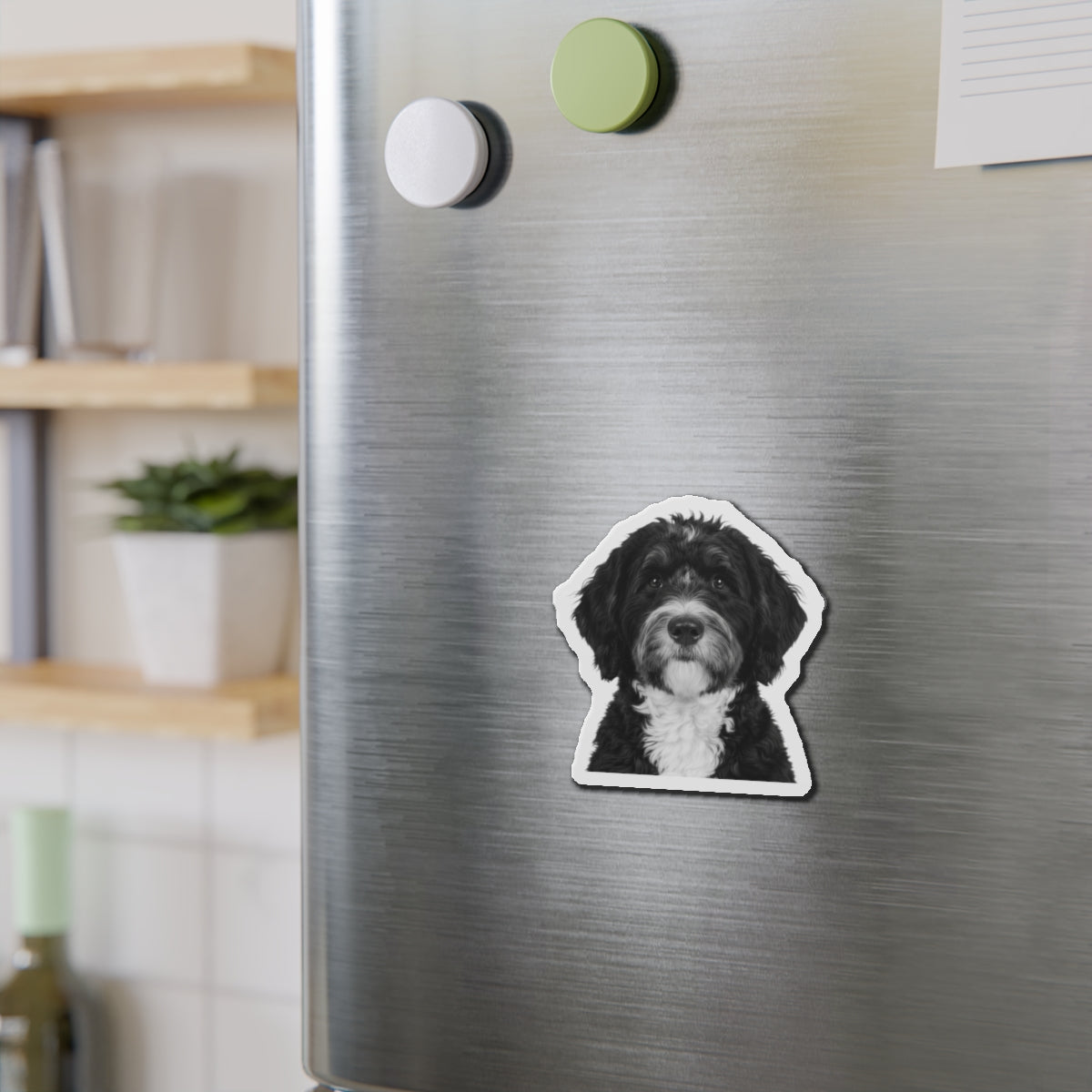 Bernedoodle Die-Cut Magnet - Bernese Mountain Dog and Poodle Mix, Cute Pet Gift, Fridge Decor, Animal Lover, Dog Mom, Puppy Art