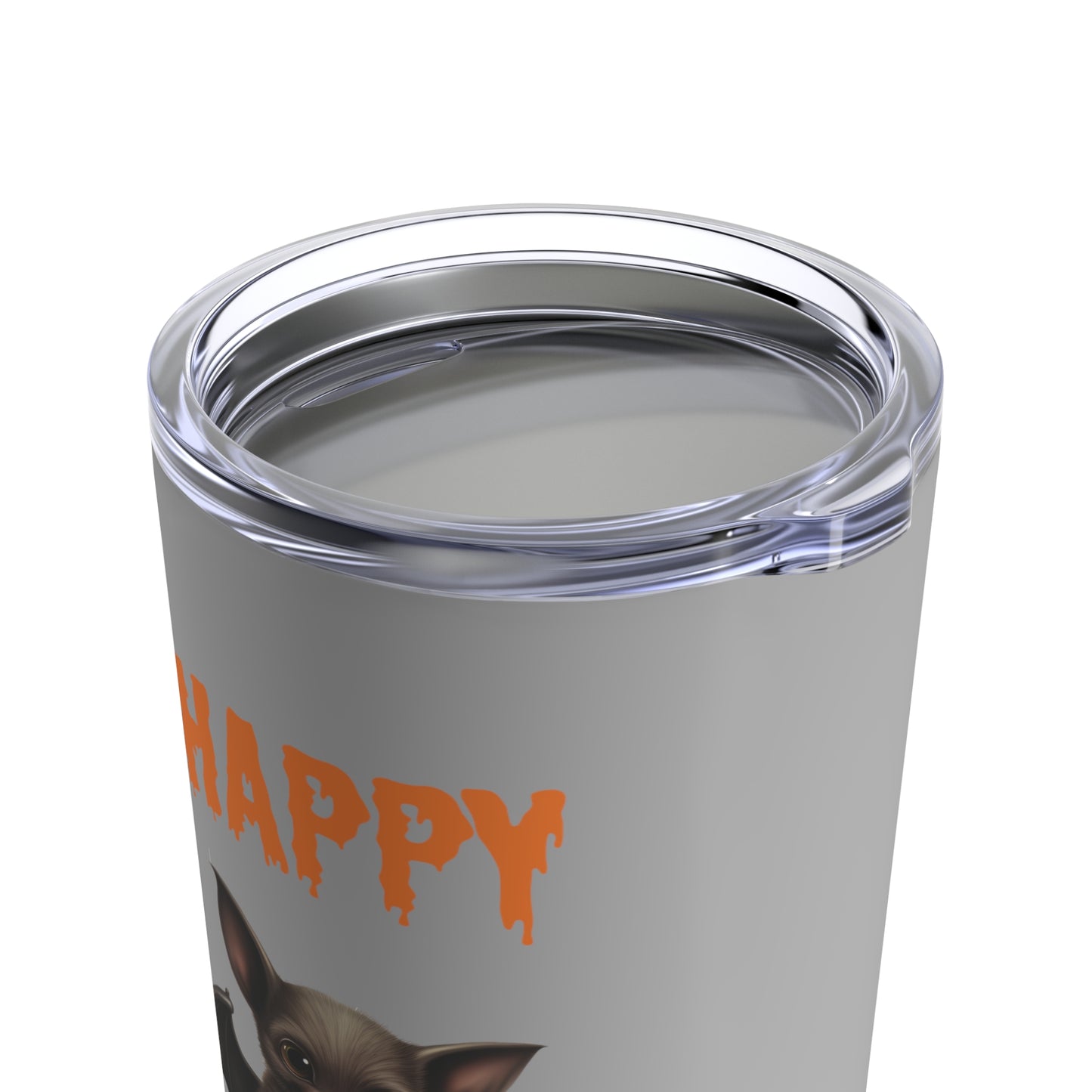 Grey Happy Halloween Bat Stainless Steel Tumbler 20oz