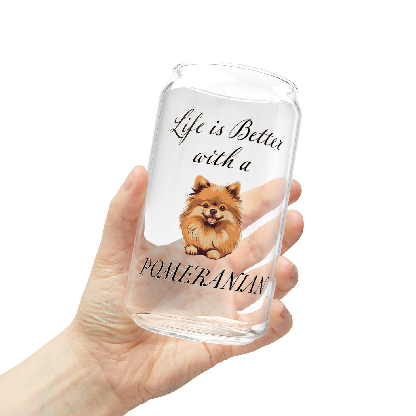 Pomeranian Sipper Glass, 16oz