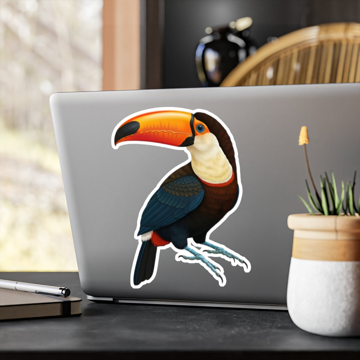 Toucan Sticker, Tropical Decal, Bird Vinyl Sticker, Nature Laptop Decal, Car Decal, Water Bottle Sticker