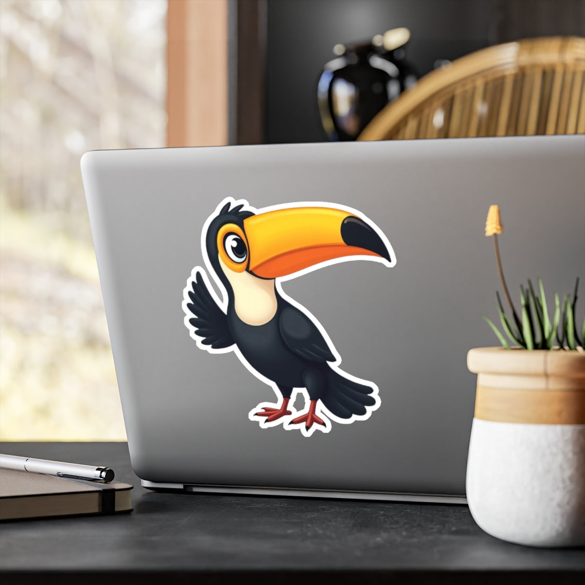 Toucan Sticker, Tropical Decal, Bird Vinyl Sticker, Nature Laptop Decal, Car Decal, Water Bottle Sticker