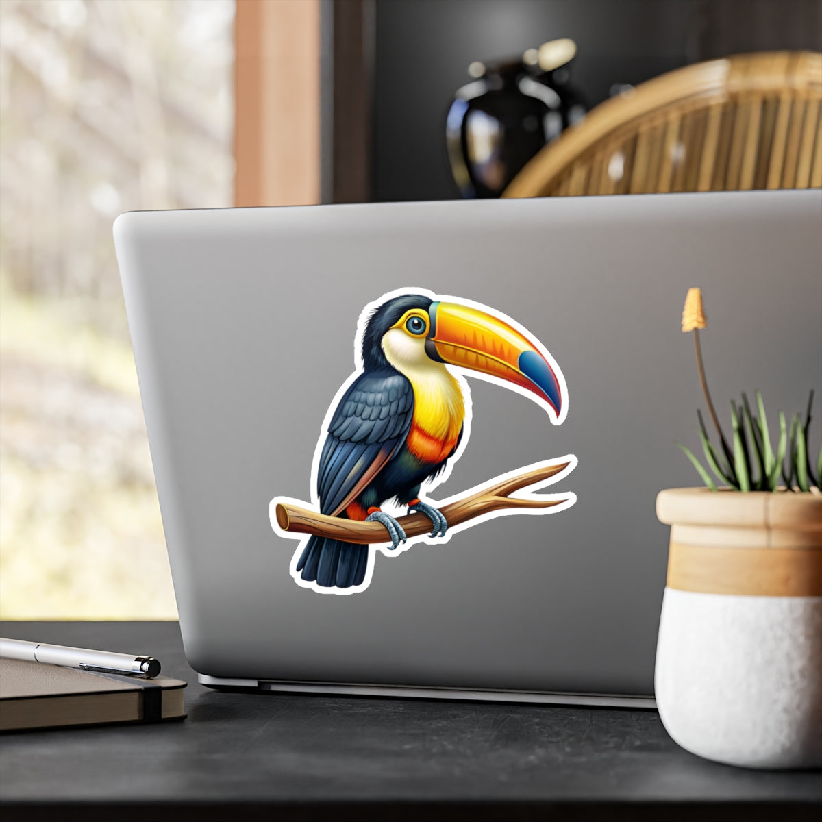 Toucan Sticker, Tropical Decal, Bird Vinyl Sticker, Nature Laptop Decal, Car Decal, Water Bottle Sticker