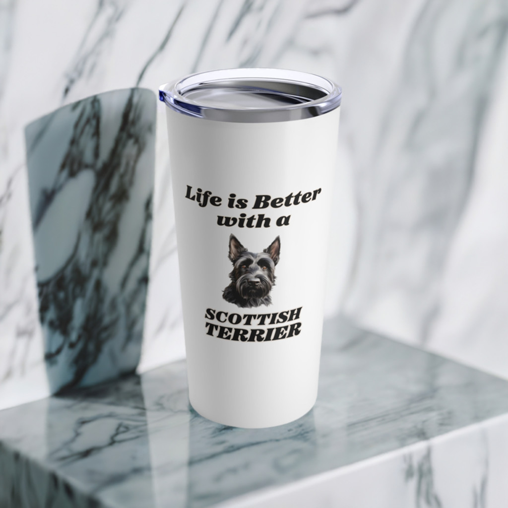 Scottish Terrier Tumbler, Stainless Steel Dog Travel Mug 20oz
