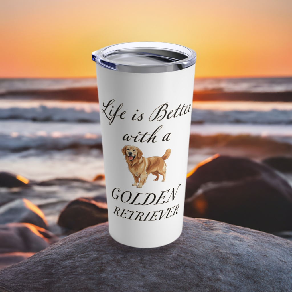 Life is Better with a Golden Retriever Stainless Steel Tumbler 20oz